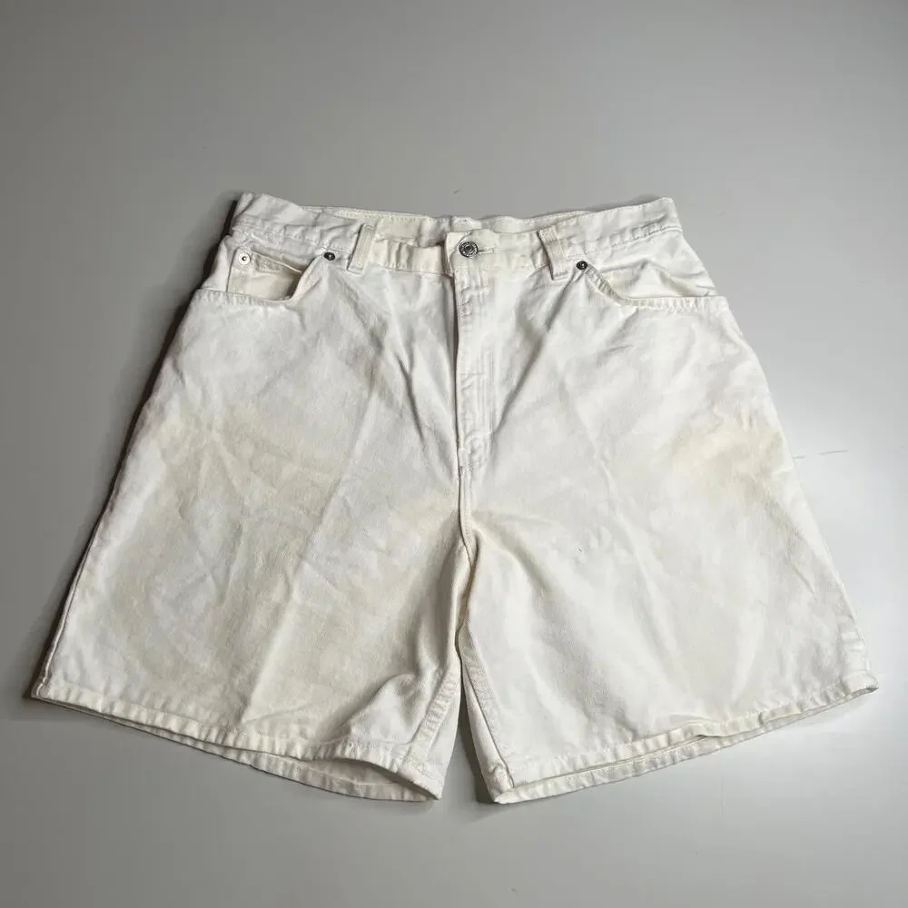 Vintage Levi’s 36951 White‎ Denim Shorts Men’s 32 Relaxed Fit USA Made 90s